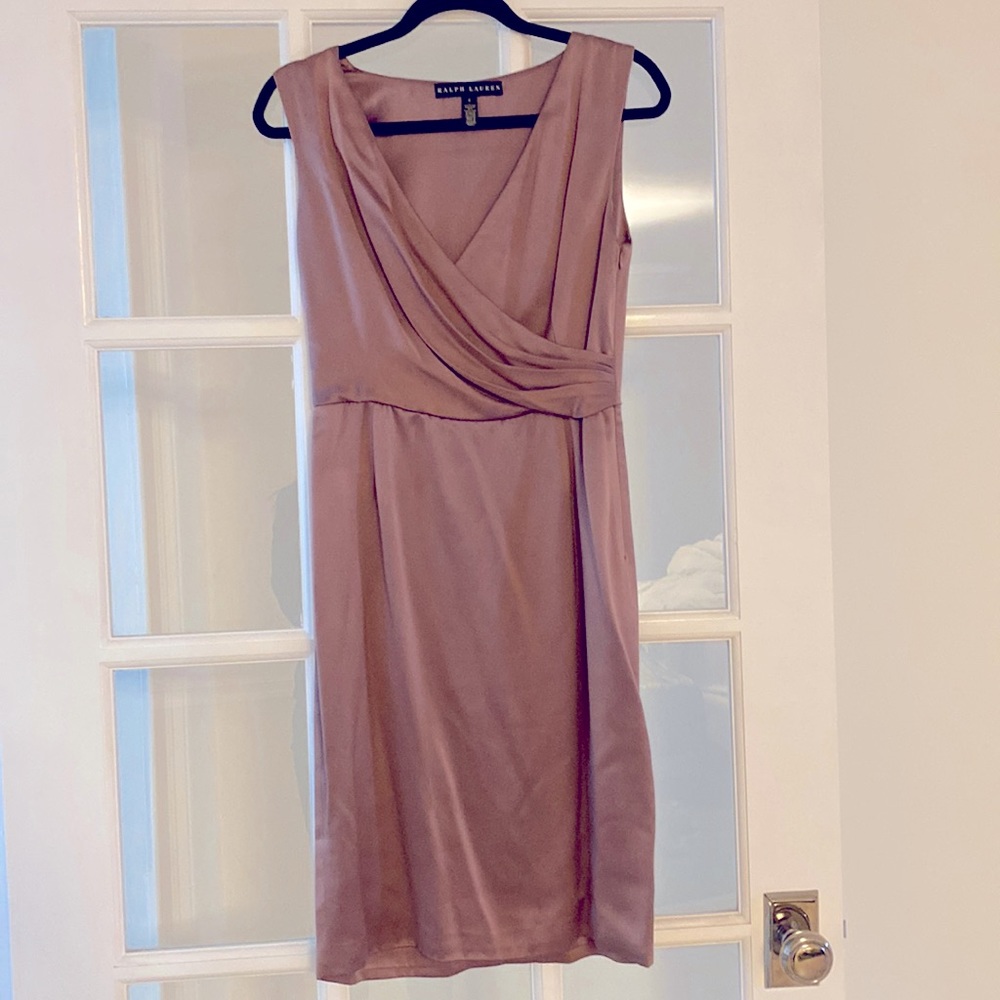 Blush pink silk midi dress sz 4